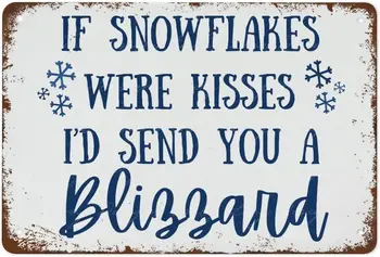 Зимой, Если бы снежинки были поцелуями, я бы отправил тебе подарок для отношений на расстоянии, Снежинки-забавный зимний знак, Лучший